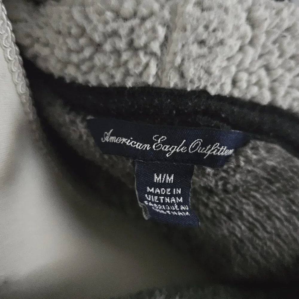 AMERICAN EAGLE OUTFITTERS zip-up HOODED JACKET grey POLYESTER - Picture 9 of 9